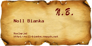Noll Bianka névjegykártya
